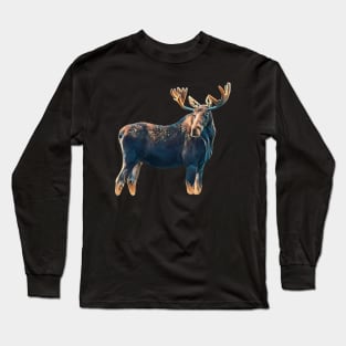 Moose - Woodland Themed Kids Room, Funny Gifts For Forester, Cute Animals Long Sleeve T-Shirt